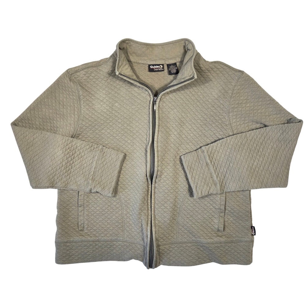 Guide Series Womens Small Khaki Tan Diamond Quilted Full Zip‎ Mock Neck Jacket L